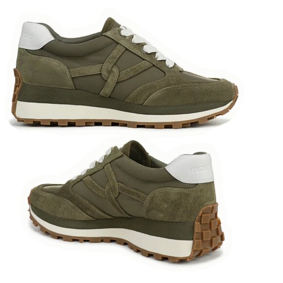 Veronica Beard Valentina Army Green Sneakers Women Size 6.5 - Picture 1 of 13